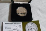 Ireland 15 Euro Silver Proof Coin. 2010. Irish Hunter Horse