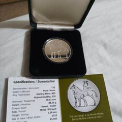 Ireland 15 Euro Silver Proof Coin. 2010. Irish Hunter Horse