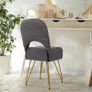 Vanity Chair with Storage, Faux Fur Dressing Table Chair Vanity Stool for Makeup, Foldable Backrest Ottoman for Bedroom, Dressing Room, Living Room, Gray 12.9 Image 2