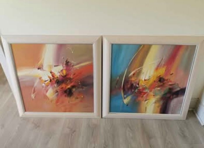 2x large abstract wall art home decor