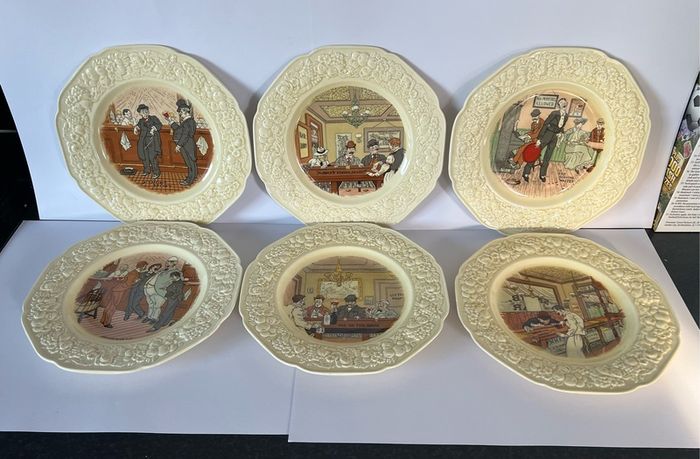 Guinness crown ducal round plate complete set of 6.