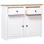 Sideboard White 93x40x80 cm Solid Pinewood Panama Range Image 3