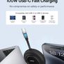 Baseus USB C to USB C Cable, 100W 6.6ft Retractable USB C Fast Charging Cable, 7-Stage Length Preset Retractable Charger Cord for iPhone 16 15 Pro Plus Pro Max, MacBook, iPad Pro, Samsung S24/S23 - Boxed Image 7