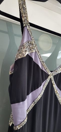 NOCTURNE 100% Silk Beaded Cocktail Dress Sz 12UK(Fit 10-12UK) - Rrp 695 (New)