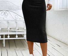 Slim Black Pencil Skirt size S (36)