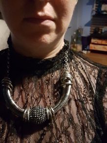 Fab chunky costume jewellery silver necklace