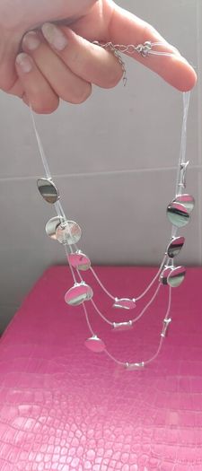 Beautiful  3 layer necklace silver metal zinc alloys