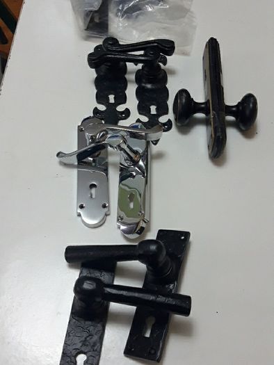 Door Levers,  New. Left Overs. 5 euros for two pairs to make one set.
