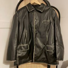 Heavy Distressed Faux Leather Jacket