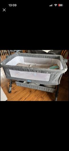 Bedside cot with changing unit and NEXT sleeping bag