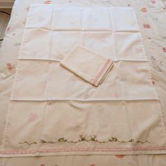 Hand-Embroidered Moses Basket Sheet  Traditional Madeira Embroidery 100% Cotton