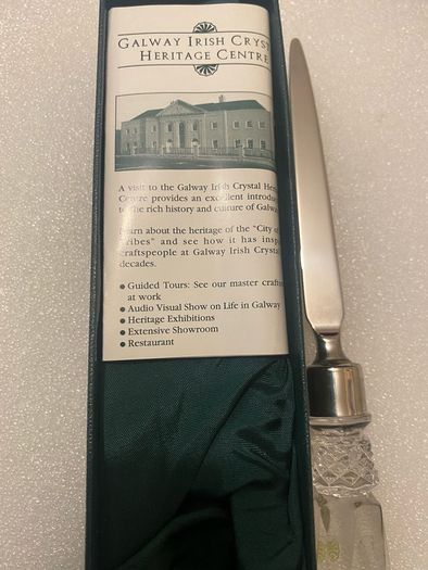 Brand-New Galway Irish Crystal Paper Opener 24% Lead Crystal