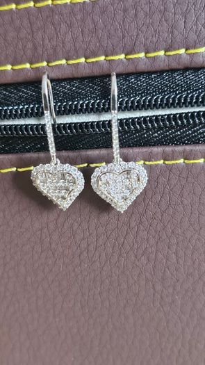 NEW - Love heart silver hook earrings & pandant match set