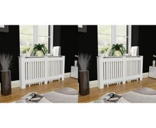 Radiator Covers 2 pcs White MDF 152 cm