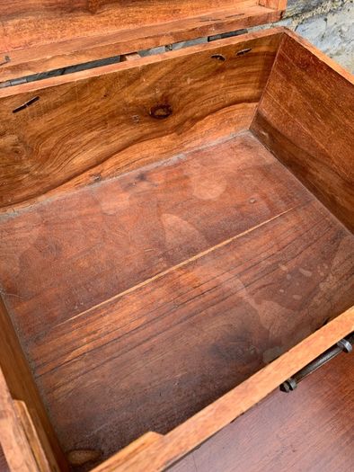 Vintage Metal Bound Wooden Chest.