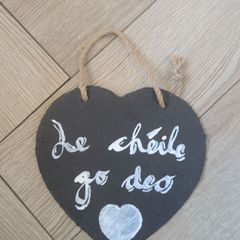 Slate. Irish language "Together forever '