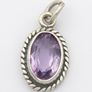 925 Vintage Sterling Silver Amethyst Pendant Image 3