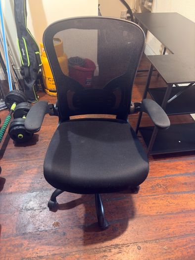 Desk and chair.