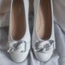 White Leather Gabor Ballet Pumps Image 2