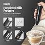 Keplin Handheld Milk Frother - Stainless Steel Electric Whisk - Portable Battery-Operated Coffee Frother for Lattes, Matcha, Protein Shakes - Ergonomic, Compact, Easy to Clean Image 3