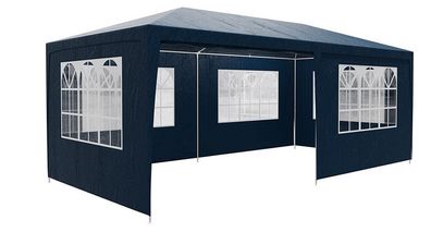 Gazebo 3 x 6 m UV Protection Water-Repellent 6 Side Panels Marquee Party Tent Window Garden Tent Solid