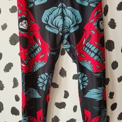 Sugar Skull Leggings size L. 12/14