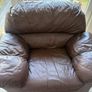 FREE 3-Seater Leather Sofa & Armchair  FREE TO TAKE AWAY Image 3