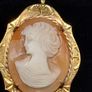 Vintage rolled gold cameo pendant Image 3