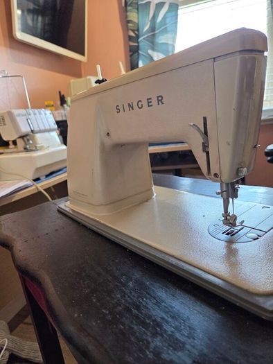 singer sewing machine and table