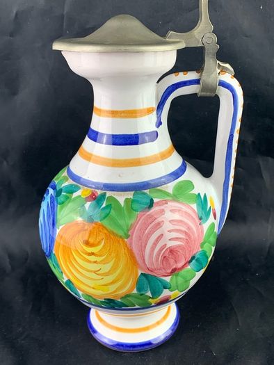 Vintage Art Pottery Hand Painted Pitcher