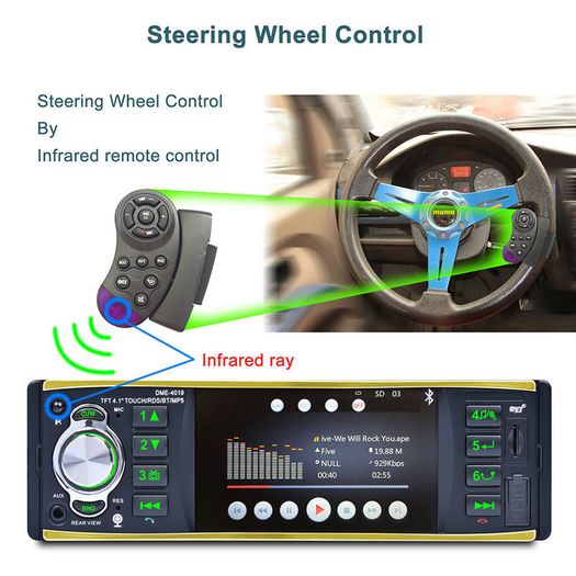 New Car Van 1 One Din MP3 player AUX Car Radio Audio Stereo USB AUX FM Radio Station Bluetooth Hands Free Handsfree with Rearview Camera Remote Control