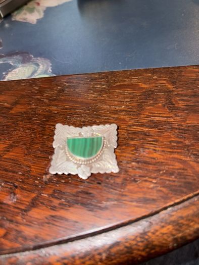silver old brooch