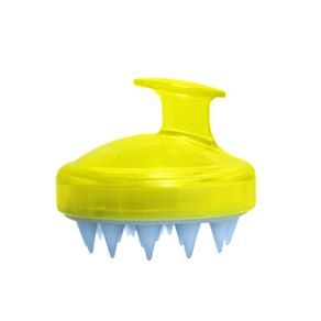 Silicone Scalp Brush Shower Shampoo Massage Comb Hair Washing Massager - YELLOW