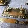 Antique Victorian Era Solid Brass Desktop Set Image 6