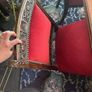 antique table and 6 velvet chairs Image 6