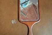 Vintage Art Deco Wooden Hand Mirror