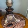 Vintage Style Ornate Table Lamp with Fabric Shade Image 5