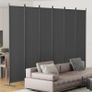 6-Panel 6 ft Tall Indoor Folding Room Divider, Portable Privacy Screen, Freestanding Partition Separator, Temporary Wall Separation for Bedroom, Office, 120" W X 71" H, Dark Grey Image 2