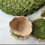 Handmade crochet dining set placemats coasters and basket green beige 9 pieces Image 7