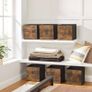 Storage Box, Set of 6, Box with Handle, Non-woven and Oxford Fabric, 30 x 30 x 30 cm, Suitable for Cubic Furniture, Foldable, Clothes, Rustic Brown and Black Image 3