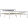 Bed Frame White and Black Metal 160x200 cm Image 3