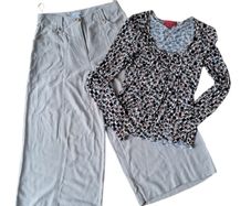 Sonder linen-blend wide-leg palazzo outfit Size 8
