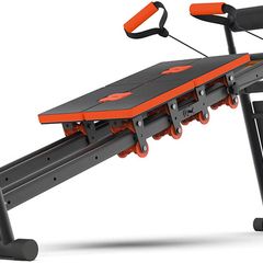 Fitness Equipment FITTGym FITT Gym MultiGym Home Workout Machine, Collapsible & Easy Assemble, Adjustable Positioning for Total Body, Orange, Large