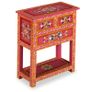 Sideboard with Drawers Solid Mango Wood Pink Hand Painted Image 2