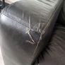 Free black two seater leather couch Image 4