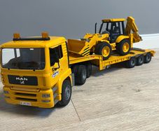 Bruder Volvo Flatbed and JCB