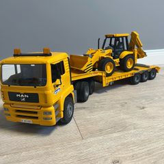 Bruder Volvo Flatbed and JCB