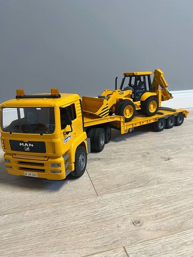 Bruder Volvo Flatbed and JCB
