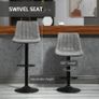 Adjustable Set of 2 Bar Stools, Counter Height Barstools, 360 Swivel Tall Stools with Footrest for Home Pub, Grey Image 5