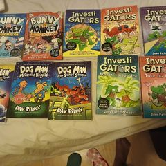 Bunny vs Monkey, dog man, investigators and dayse books